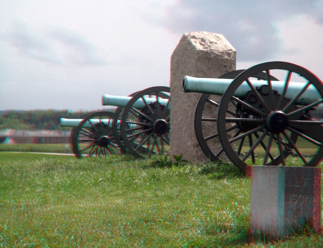 three napolian cannons in a row
